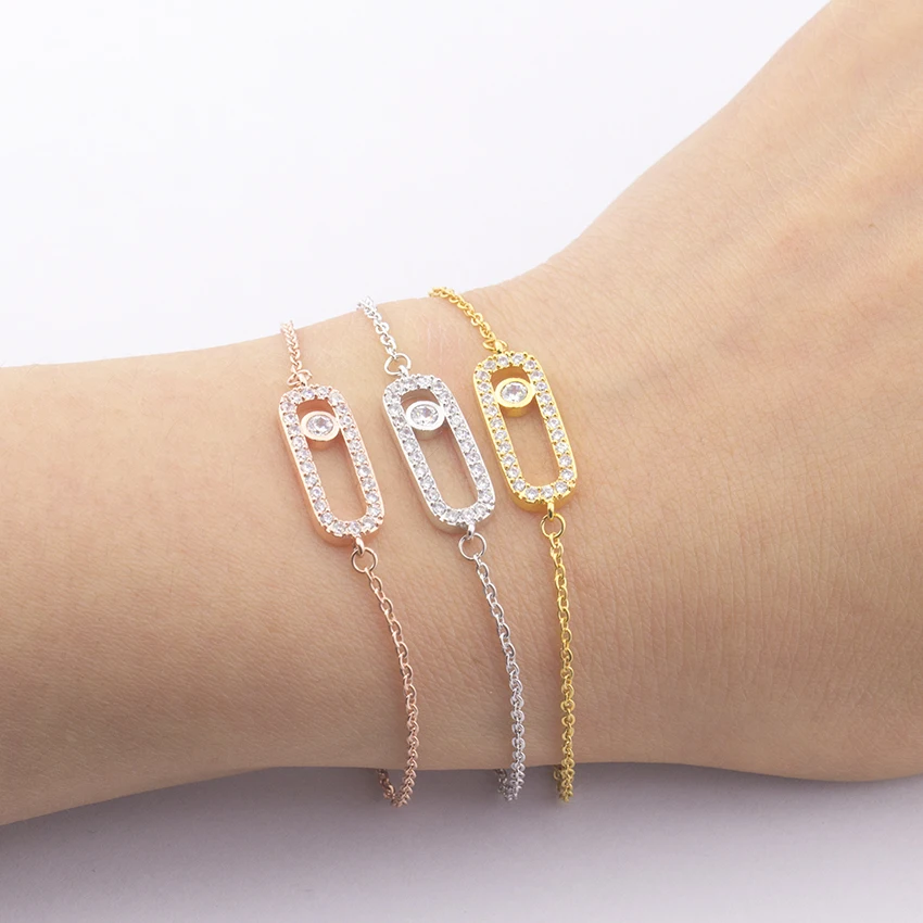 Dianshangkaituozhe розовое золото erkek bileklik кубического циркония Bijoux Femme 2017