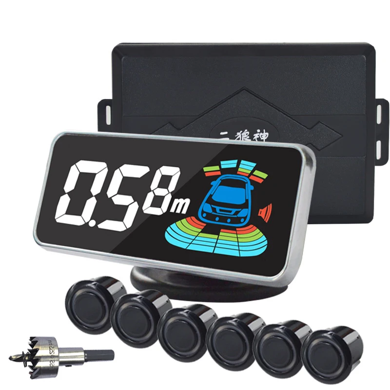 Парктроник Система помощи при парковке 6 датчиков|parking sensor kit display|parking sensorlcd parking |