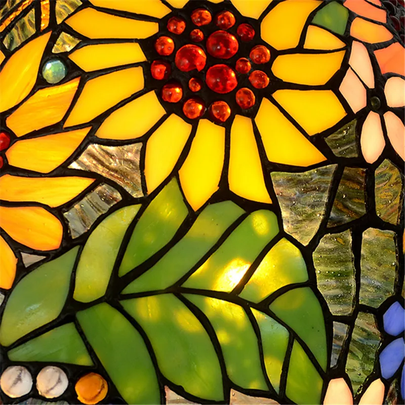 Luxury Large Two Stained Glass Art Deco Plant Flower Office Salon Hotel Desk Table Lamp Light Wedding Marriage Room Decorative Aliexpress Lights Lighting