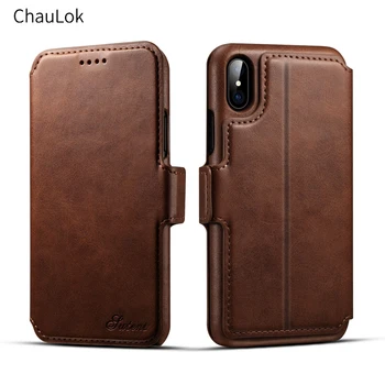 

ChauLok 2 in 1 Detachable Luxury Leather Wallet Case For iPhone X Flip Cover Pouch Card Slot Stand Case for iPhone 8 6 6s 7 plus