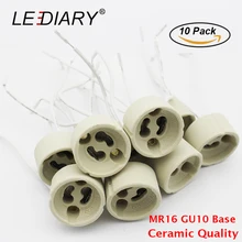 Светодиодный IARY 10 шт. GU10 MR16 лампа база керамический держатель лампы гнездо с проводным соединителем Галоген/светодиодный держатель лампы 12 В/110 В/220 В адаптер