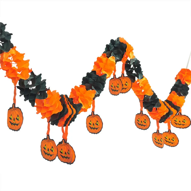 Alargar la cadena de papel Garland de Halloween decoración de fiesta de Halloween apoyos al aire libre de tirar flores Banners|props halloween|banner penbanner holder - AliExpress