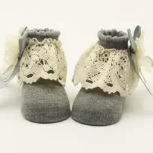 Хлопковые носки впитывает пот детские мягкие теплые носки милые детские Кружево большой шифон Носки для девочек