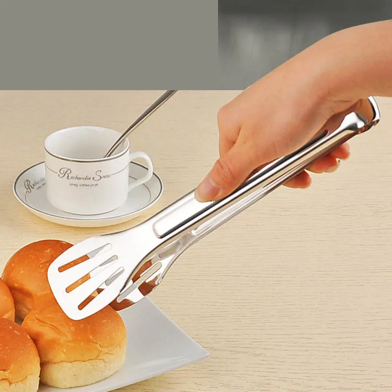 

Stainless Steel Food Tongs Kitchen Utensils Buffet Cooking Tool Anti Heat Bread Clip Pastry Clamp Barbecue Tongs Steel