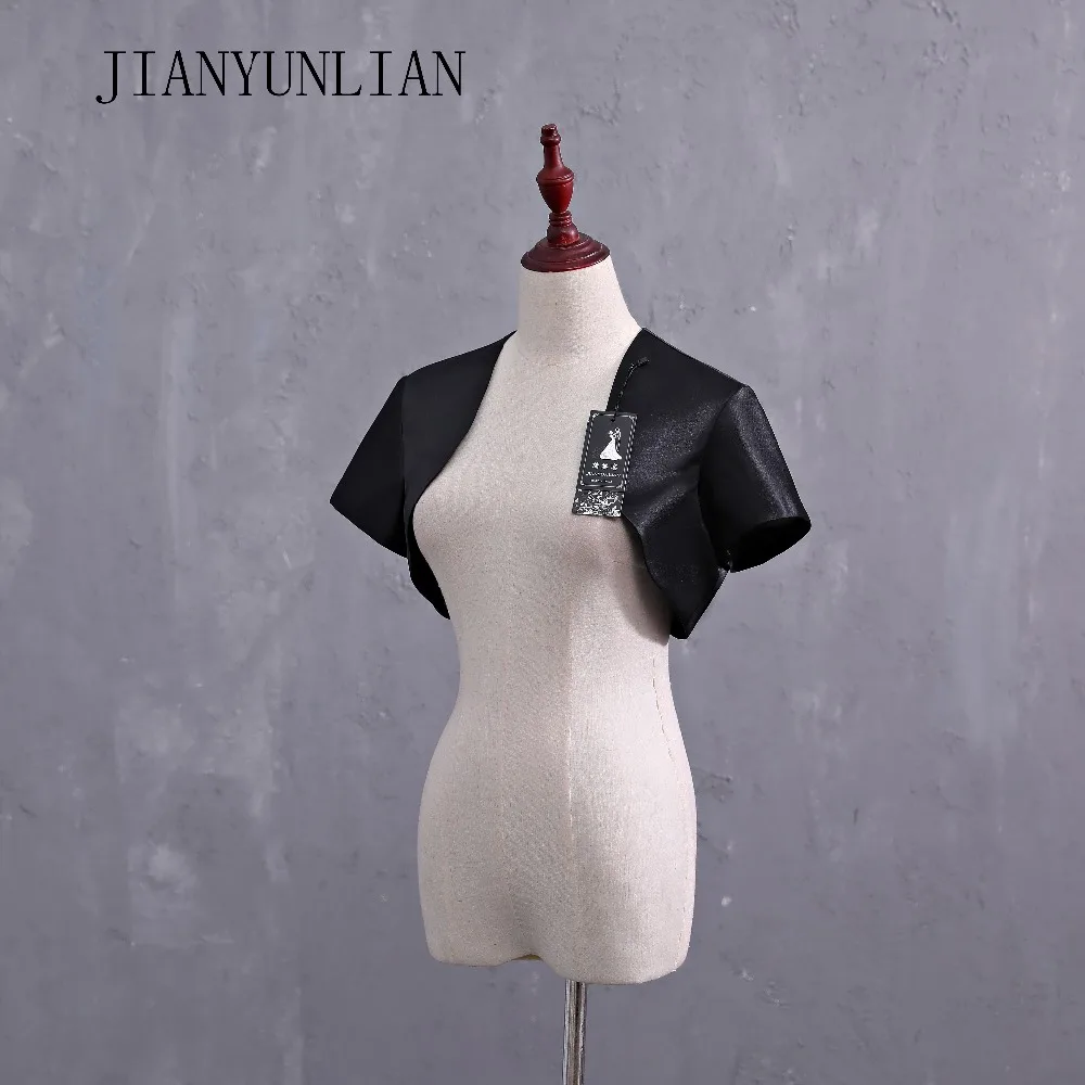 Customized Soft Satin Bolero Shrug Jacket Stole Wrap Shawl Tippet Short Sleeves Wedding Bolero for Women