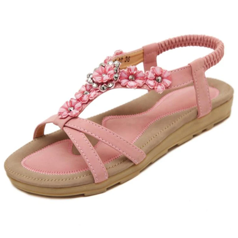 New D'été Chaussures kaki Fleur Dames Changyuge Rose Sandales Bohême Élégant Mode 2018 Casual Femmes De Dérapage qOInIxwEAR