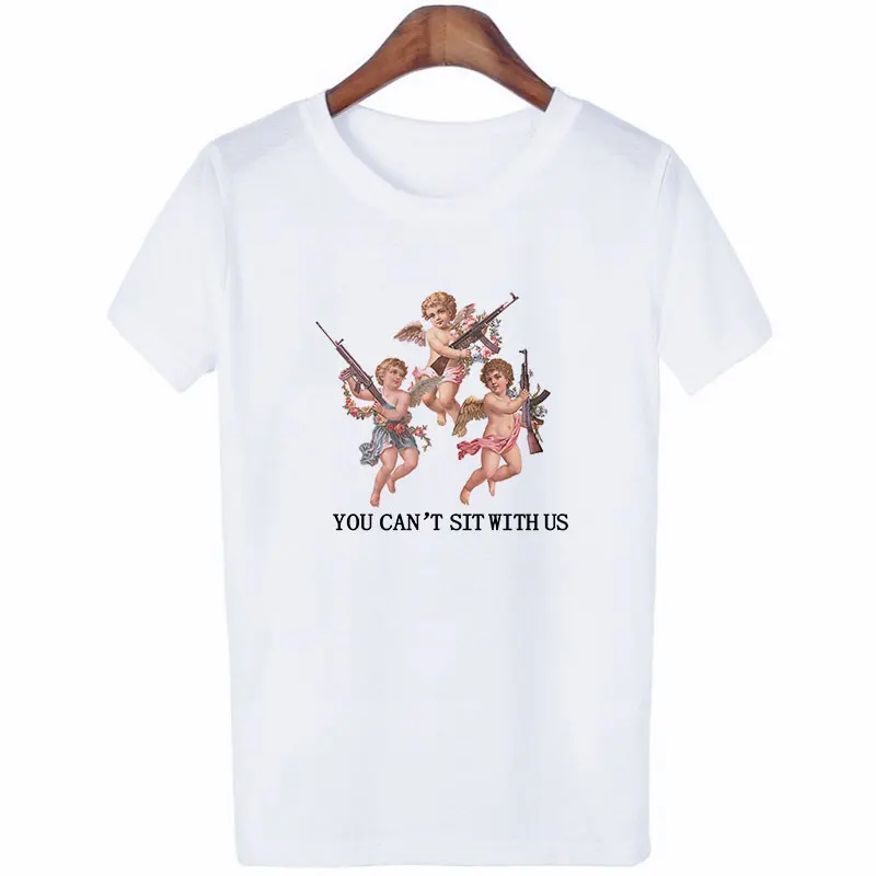 

Summer Women Clothes 2019 Female T-shirt You Can T Sit With Us Harajuku Kawaii Angel Shirt Michelangelo Tshirt Dropshipping