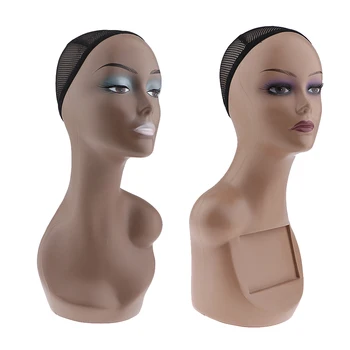 

2 x 19 inches Professional Female Cosmetology Mannequin Manikin Head Model with Large Left & Right Shoulder