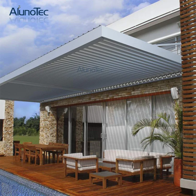 Aluminium Automatic Weatherproof Pergola Louver Roof for Size 4m x 4m x 3m