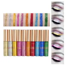10 долговечные цвета блестящая жидкая подводка для глаз легко носить водонепроницаемые блестки жидкая подводка для глаз металлическая блестящая подводка для глаз макияж