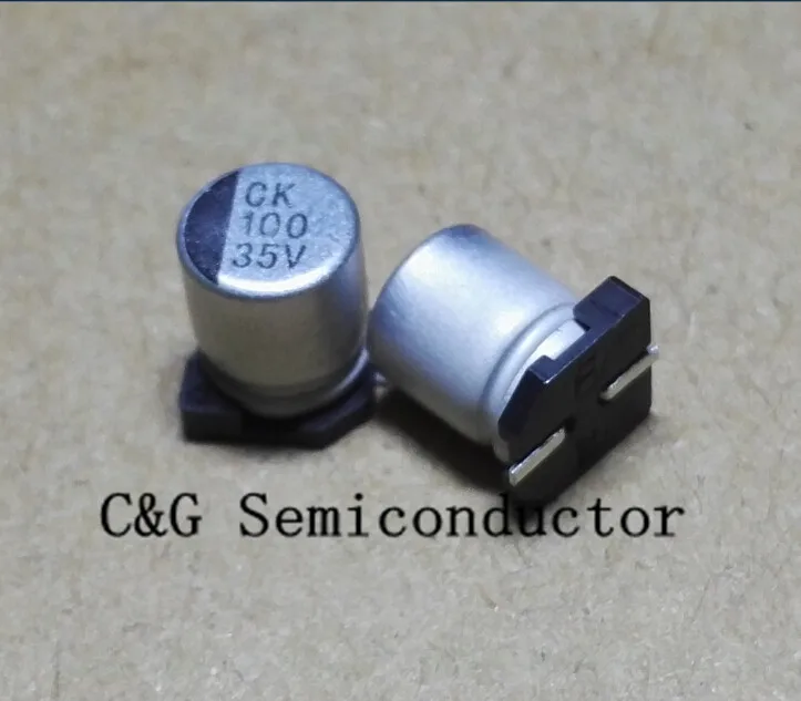 

100pcs 35V 100UF SMD 6*7.7mm Aluminum electrolytic capacitors good quality ROHS