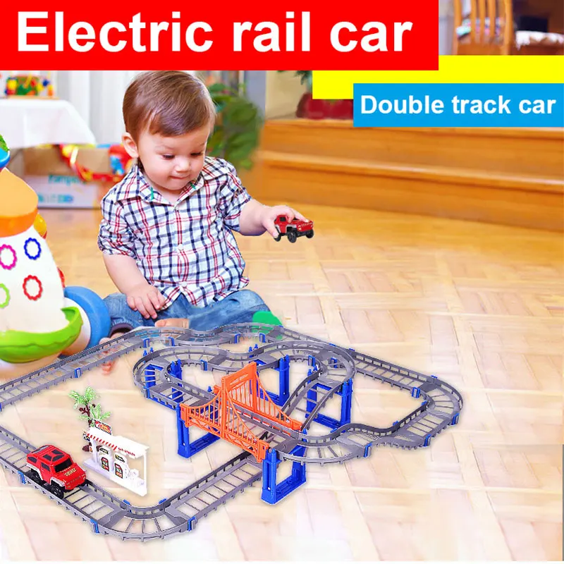 

90pcs DIY Magic Electronics LED Cars Toys Flashin Variety Speed Car Train Model Assembly Racing Rail Tracks Car Toy For Children