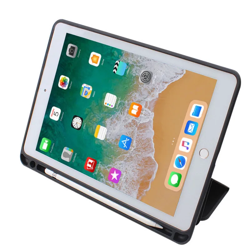 Лидер продаж из искусственной кожи Smart Case для Apple iPad Pro 12,9 с карандашницей Мягкая силиконовая задняя крышка для iPad Pro 12,9 дюйма+ пленка