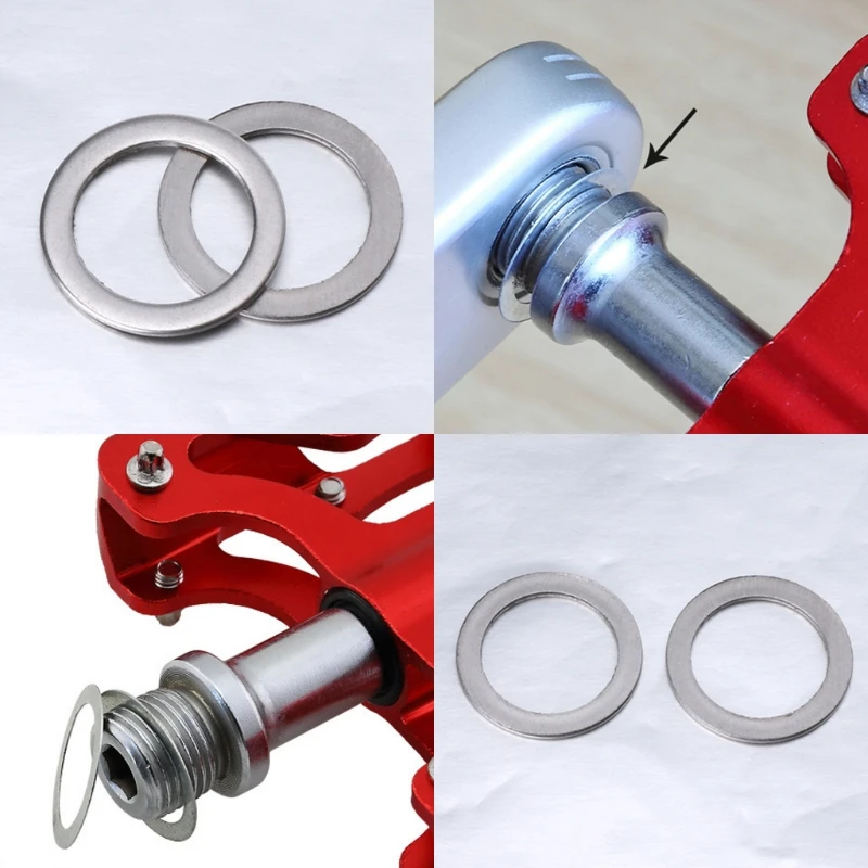 2Pcs Bicycle Pedal Spacer Crank Cycling MTB Bike Stainless Steel Ring Washers Retail/Wholesale Support