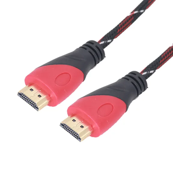 FSU тонкий Высокоскоростной HDMI кабель позолоченное соединение с Ethernet 1080P цифровой кабель, 0,5 м, 1 м, 1,5 м, 2 м, 3 м, 5 м, 8 м, 10 м, 15 м - Цвет: Red Nylon Mesh