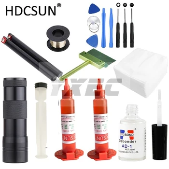 

16 in1 LOCA tp-2500 UV Glue 5ml + UV curing light+Uv Glue Remover +Cutting Wire+clothes + clean tool For LCD Touch Screen Repair