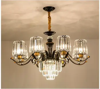 

Free Shipping Chandelier Hanging Lamp Black Golden Candle Chandelier lustres de cristal for Living Dining Room Home Chandelier