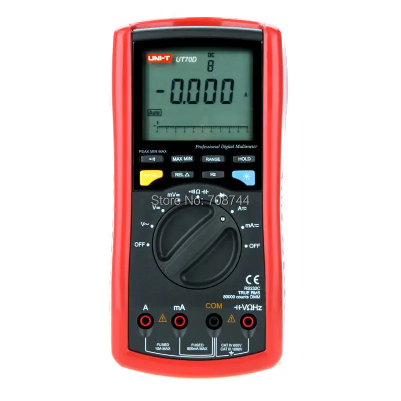 

UNI-T UT70D LCD Digital Multimeter AC DC Volt Amp Ohm Capacitance Tester