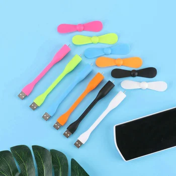 

Cute Portable Flexible Mini USB Fan Bendable removable Gadgets Low power for Powerbank PC laptop