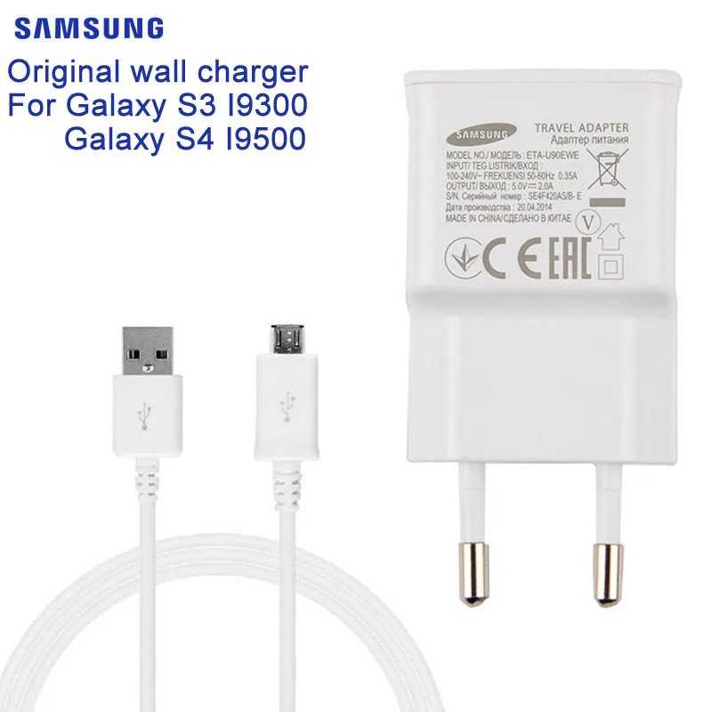 

SAMSUNG Original Travel Wall Charger Charging For Samsung GALAXY S5 S4 I889 I9220 G850 C1116 G355 G7200 S3 J700F A9 G5308W G530
