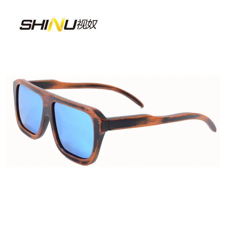 

Retro Carbonized Bamboo Sunglasses Polarized Mirror Coating Wooden Sun Glasses Men Brand Designer Oculos De Sol Masculino B061