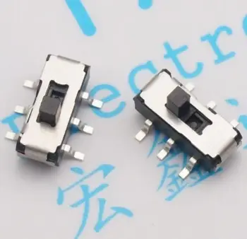 

100PCS MSS22D18D Slide Switch Toggle Switch 2P2T 2 Files 6 Feet DVD Switch SMD 6P