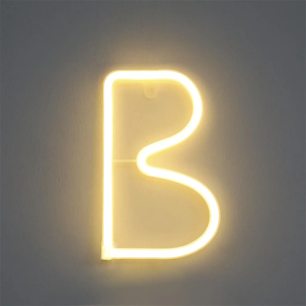 Светодиодный светильник с буквенным принтом, светящиеся пластиковые буквы, висячие, теплые, квадратные, декоративные, деревянные буквы, letras de madera - Цвет: B