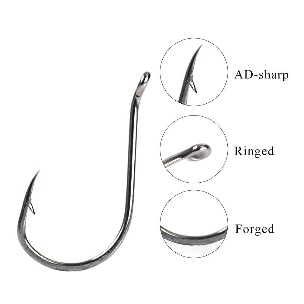 Fishing hooks Circle Carp Eyed Size 2/0#-1/0# 8pcs 1#-8# 10pcs Ring eye Japan Fishhook hooks Fishhook Single Jig Hook Pech