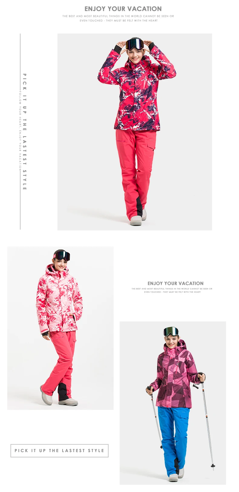 Женские лыжные костюмы для сноубординга, зимний лыжный костюм, женские профессиональные лыжные куртки, водонепроницаемые теплые уличные зимние штаны