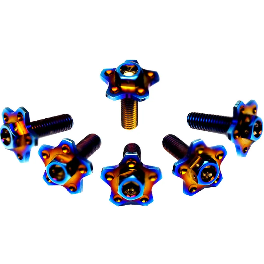 Титановые болты для мотоцикла M6 x20mm номерные знаки Ti болты синий цвет Фланцевая головка модификация автомобильного двигателя Ti крепежи