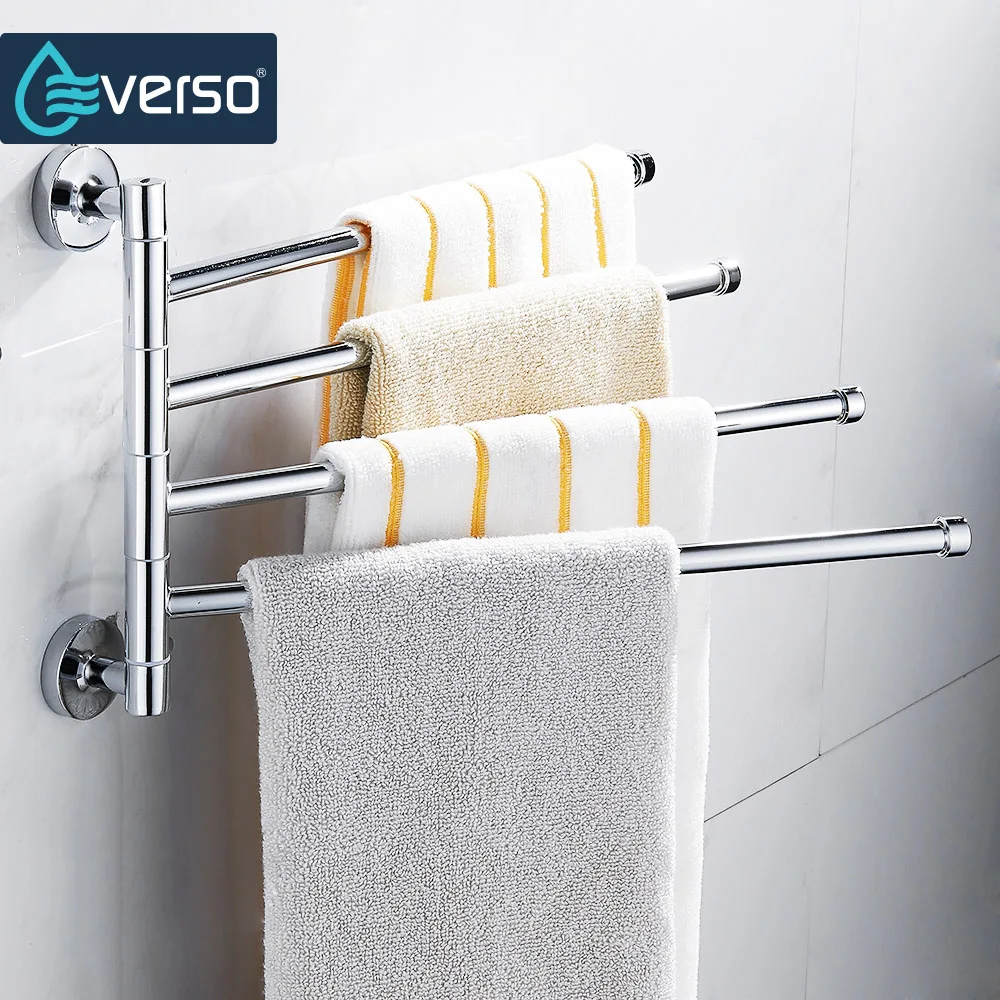 

Everso Stainless Steel Towel Bar Rotating Towel Rack Bathroom Kitchen Wall-mounted Towel Polished Rack Holder Hardware Accessory