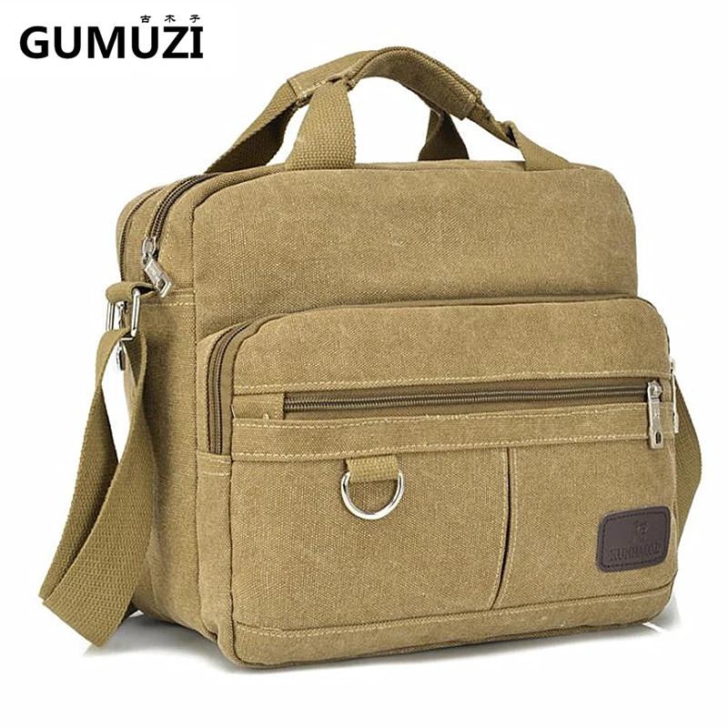  High Quality Men Shoulder Bag Fashion Canvas Multi-function Handbag Totes Vintage Male Travel Bags  - 32905739597
