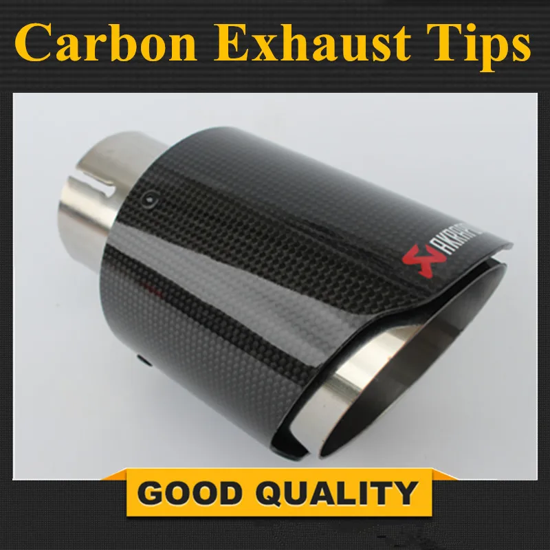 

1 PCS: car styling Glossy Akrapovic exhaust car car-styling pipe muffler tip carbon fiber Sfor BMW for Volkswagen for Benz