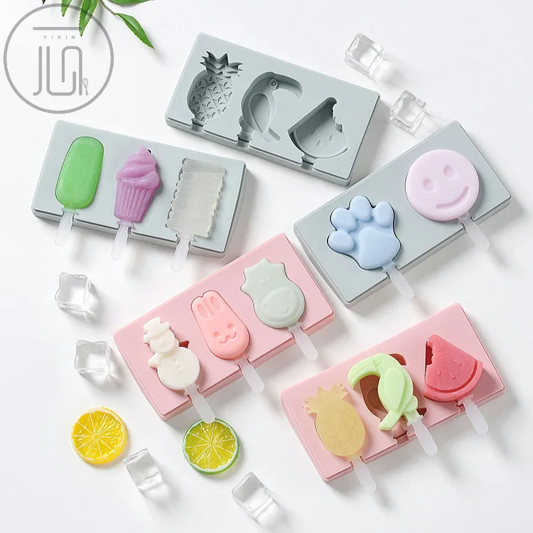 

Ice Cream Mold With Cover Silicone Ice Cream Popsicle Lolly Molds Handmade DIY Ice Pop Maker Ice Cream Tray AT33