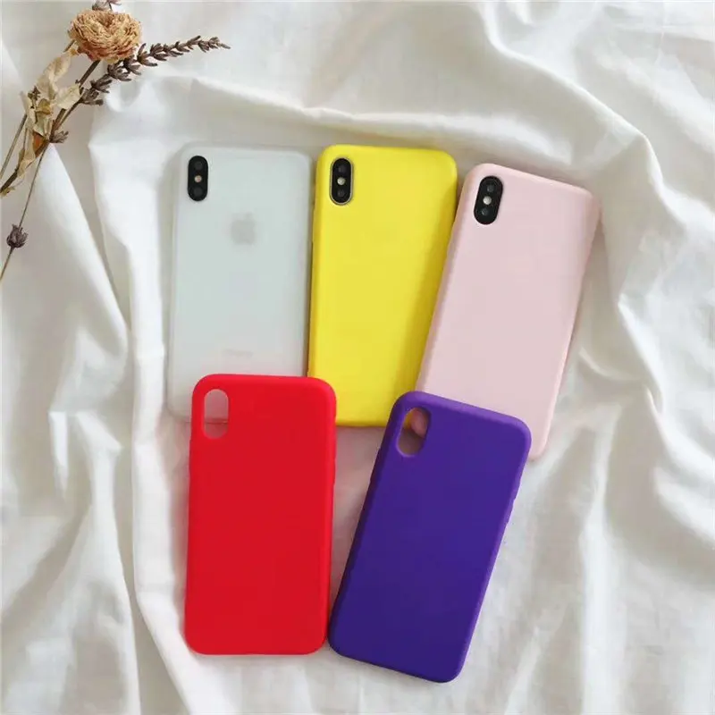 Мягкий чехол карамельных цветов для iPhone X 8 7 6S 6 Plus лимонно желтый приятный на