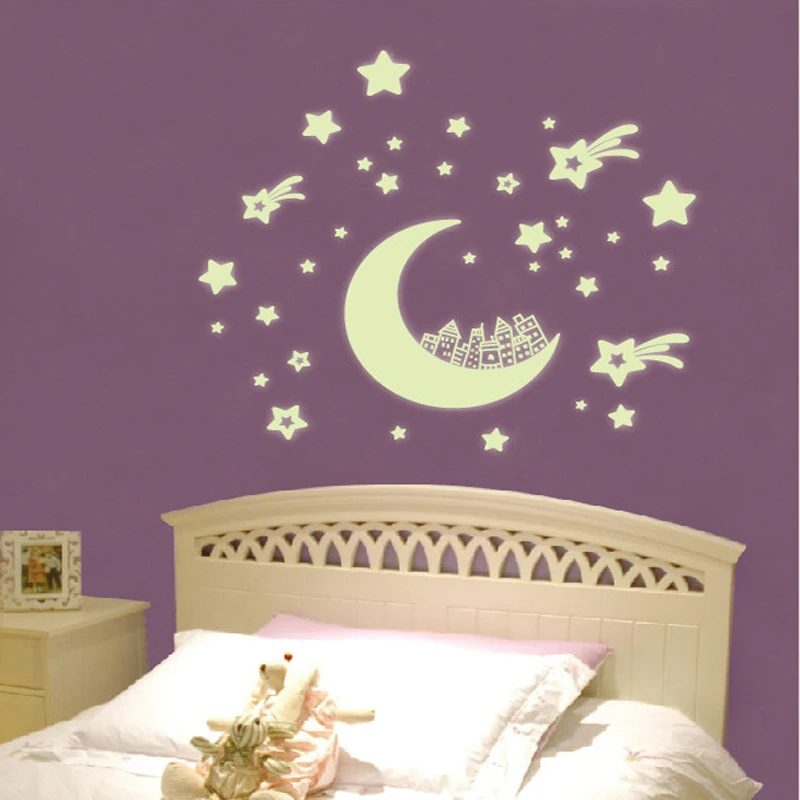 glow in the dark home decor wall sticker decals kids baby gift diy