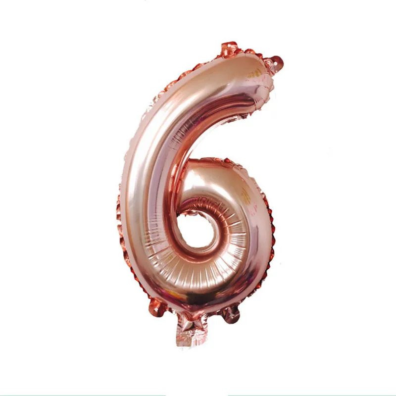 16 дюймов 32 дюймов 40 дюймов розовое золото фигурки фольга Воздушные шары детская вечеринка украшения с днем рождения свадьба воздушный шар в форме цифры номер 1 шт - Цвет: Rose gold 6