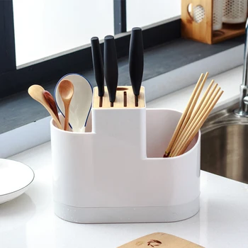 

Home Draining Storage Holders Tray Dish Fork Spoon Organizer Chopsticks Knife Drying Rack Case Accessories Supplies
