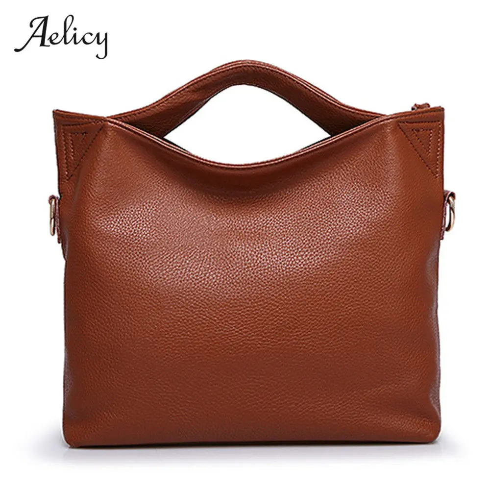 Aelicy JY20 одноцветная сумочка модная дизайнерская сумка сумки женские брендовые сумки для женщин Сумка-тоут 4 цвета - Цвет: Brown