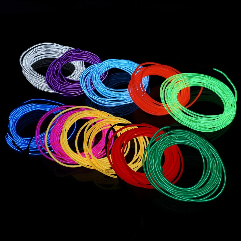 

Halloween Mask El wire DIY Neon Light El Wire Powered Glow light line Rope Tube Cable for Party Costumes Glowing Mask