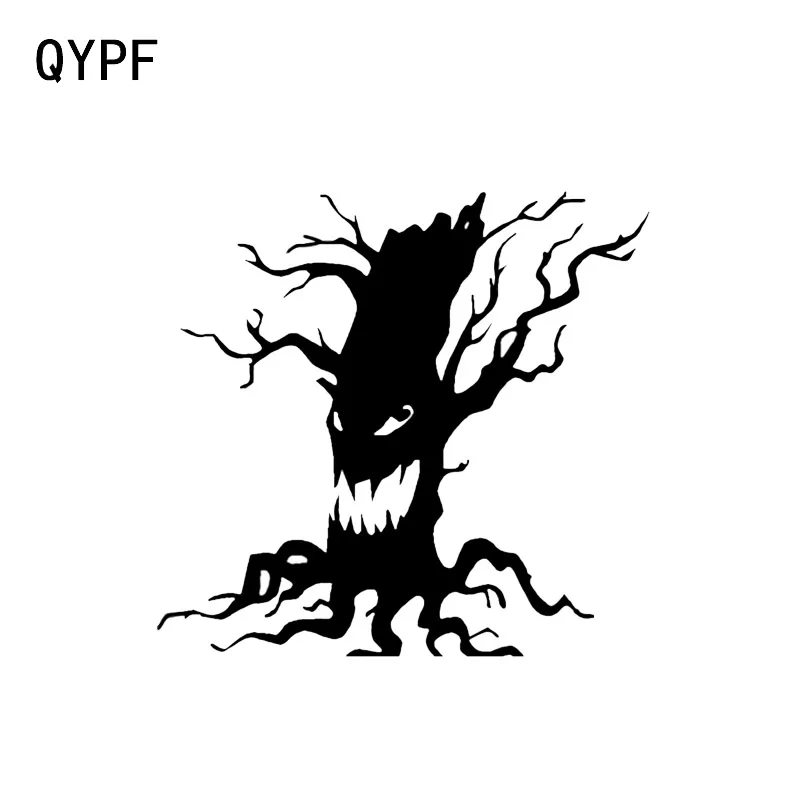 QYPF 13 6*12 9 Хэллоуин жуткое дерево виниловый декор искусственный силуэт виниловая