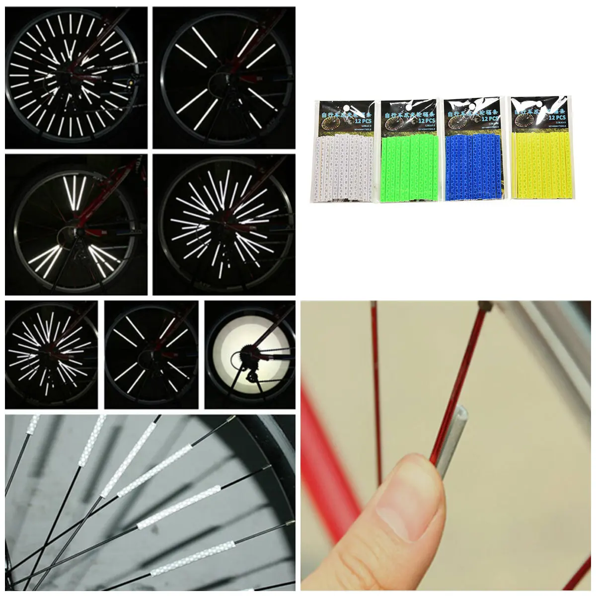 Bicycle Wheel Rim Spoke Light Safety Warning Bike Mount Strip Tube Reflector