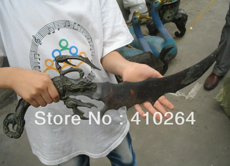 Банда Быстрая доставка Краб меч нож бронза китайская Классическая Статуя (C0324) |