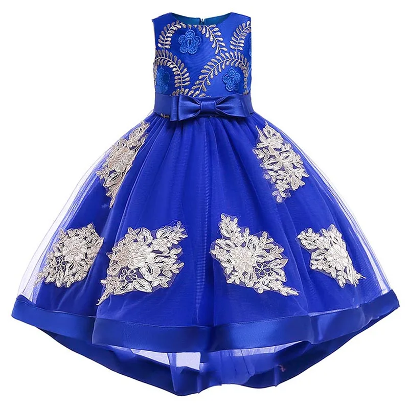 Детская одежда с вышивкой; платье принцессы для девочек вечерние свадебное платье с цветами детская одежда для дня рождения От 3 до 10 лет детская одежда