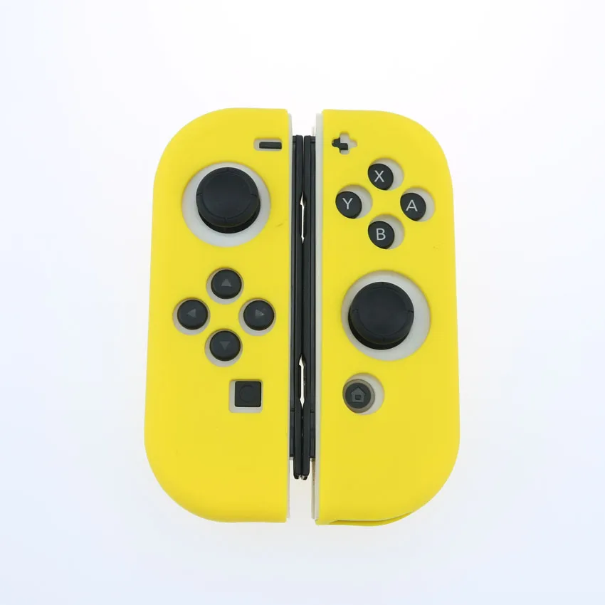 1) сплошной цвет, 18 цветов, чехол для nyd Switch Joycon, мягкий силиконовый чехол для Ns Switch контроллер, ручка, чехол Joy-con - Цвет: E YELLOW