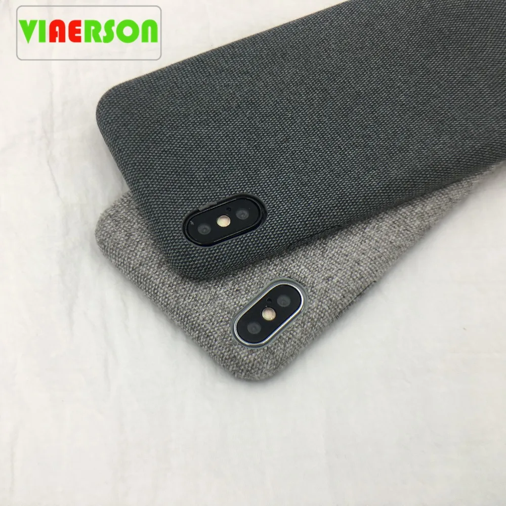 

VIAERSON Cloth Phone Case For iPhone 7 Case iphone X 6 6S 7 8 Plus Simple Business Half Protective Coque For iPhone 8 Cell phone