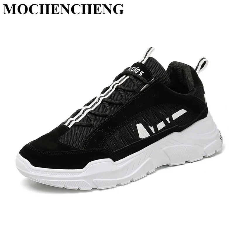 

New Men Low Lace-up Sneakers Flat Platform Casual Shoes Breathable Anti-skid Soft Design Stylish Mixed Color Male Tenis Footwear