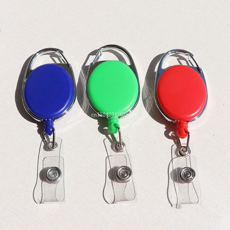 

200Pcs Retractable Pull Key Ring Chain Reel ID Lanyard Name Tag Reel Recoil Belt Key Ring Clip Card Badge Holder