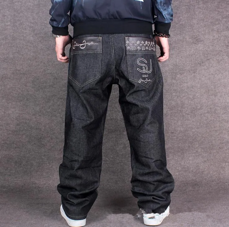 Модные мужские джинсы, свободные, для отдыха, большой размер 42, 44, хип-хоп мужские джинсы размера плюс, ковбойские джинсовые брюки, мужская одежда, Новинка