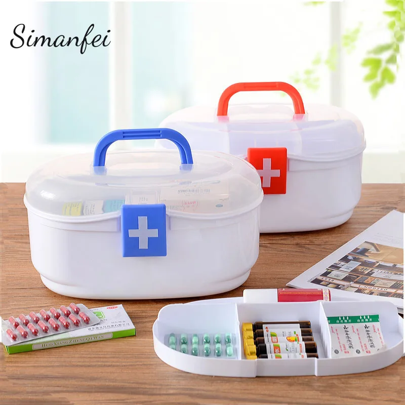 

Simanfei Storage Box 2019 Large Capacity Multi-layered Family Medicine Medical Box First Aid Storage Box Storage Medical Gather